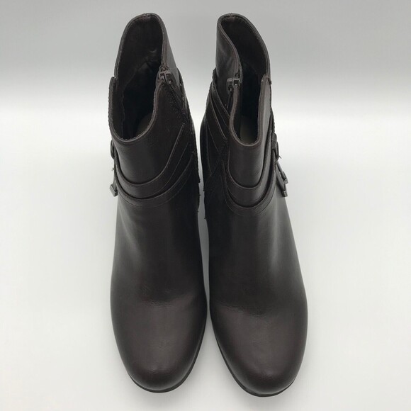 Madeline Girl Olga Ankle Booties Women's Size 8.5M Brown Faux Leather Heel Boots - Picture 6 of 11